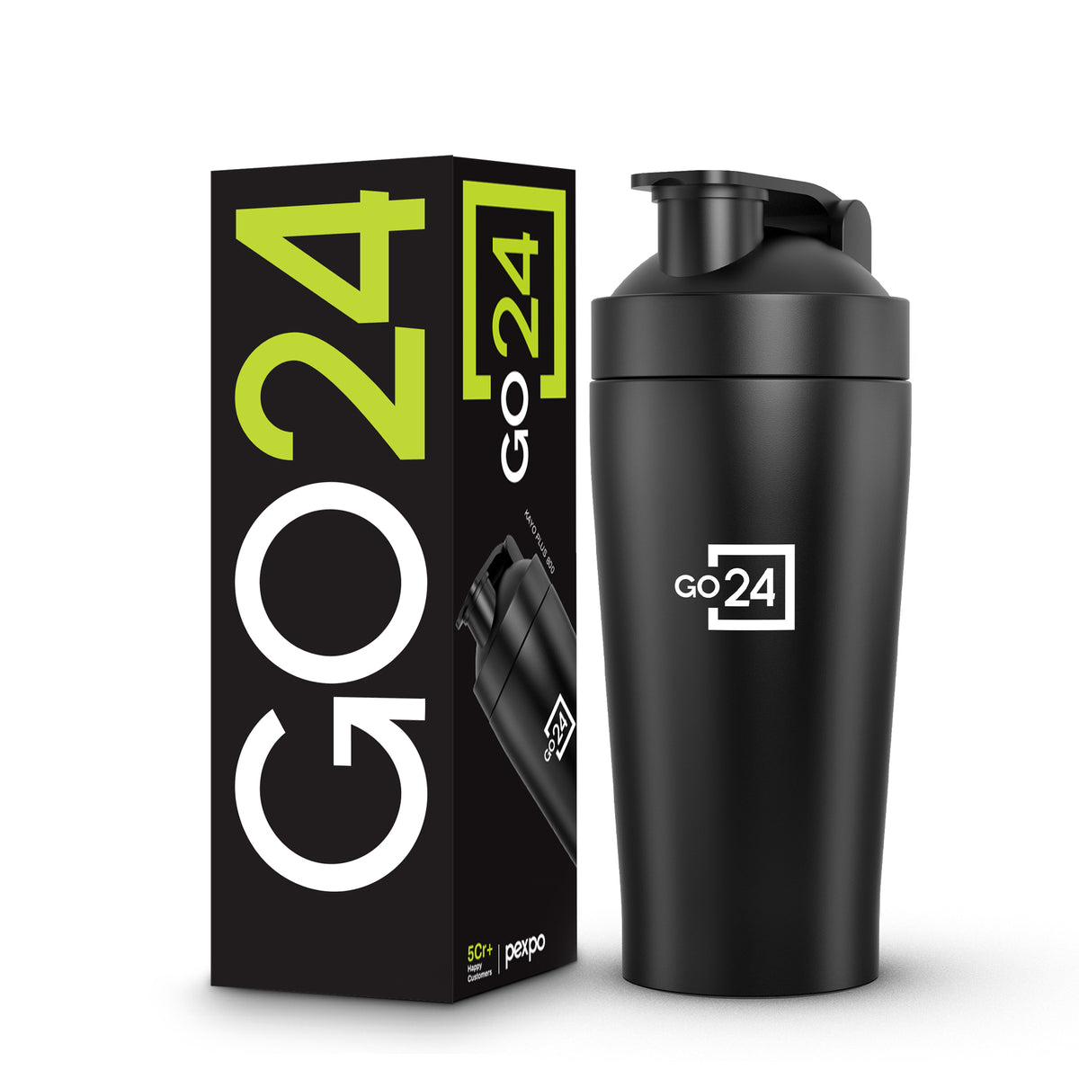 Go24 Kayo Plus Stainless Steel Gym Shaker - 800ml
